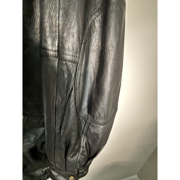 Vintage Avalanche Leather Men's Jacket X-Large Tall Lined Zipper Biker - Picture 11 of 15